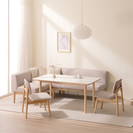 (한샘몰pick) 보니애 밀리아 낮은 세라믹 식탁 세트 4인용 6인용 (코너라운지형) 890,300원