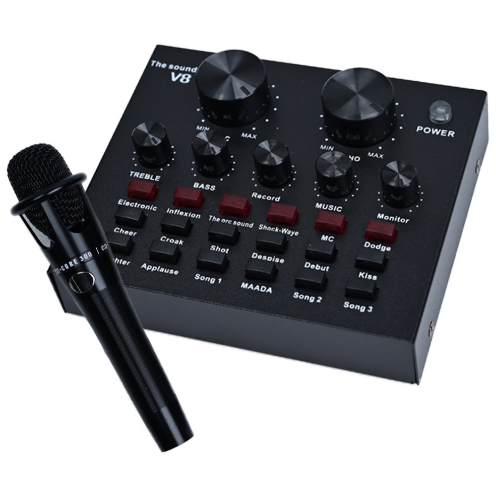 오디오 믹서 사운드 카드 마이크 유튜브 개인 방송 장비, 블랙, 사운드믹서&마이크 세트 36,900원