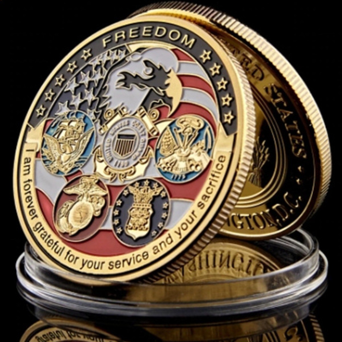 미국 해군 USAF 육군 해안경비대 독수리 토템 군사 자유 금 메달 동전 기념주화 수집 경비대 13,900원