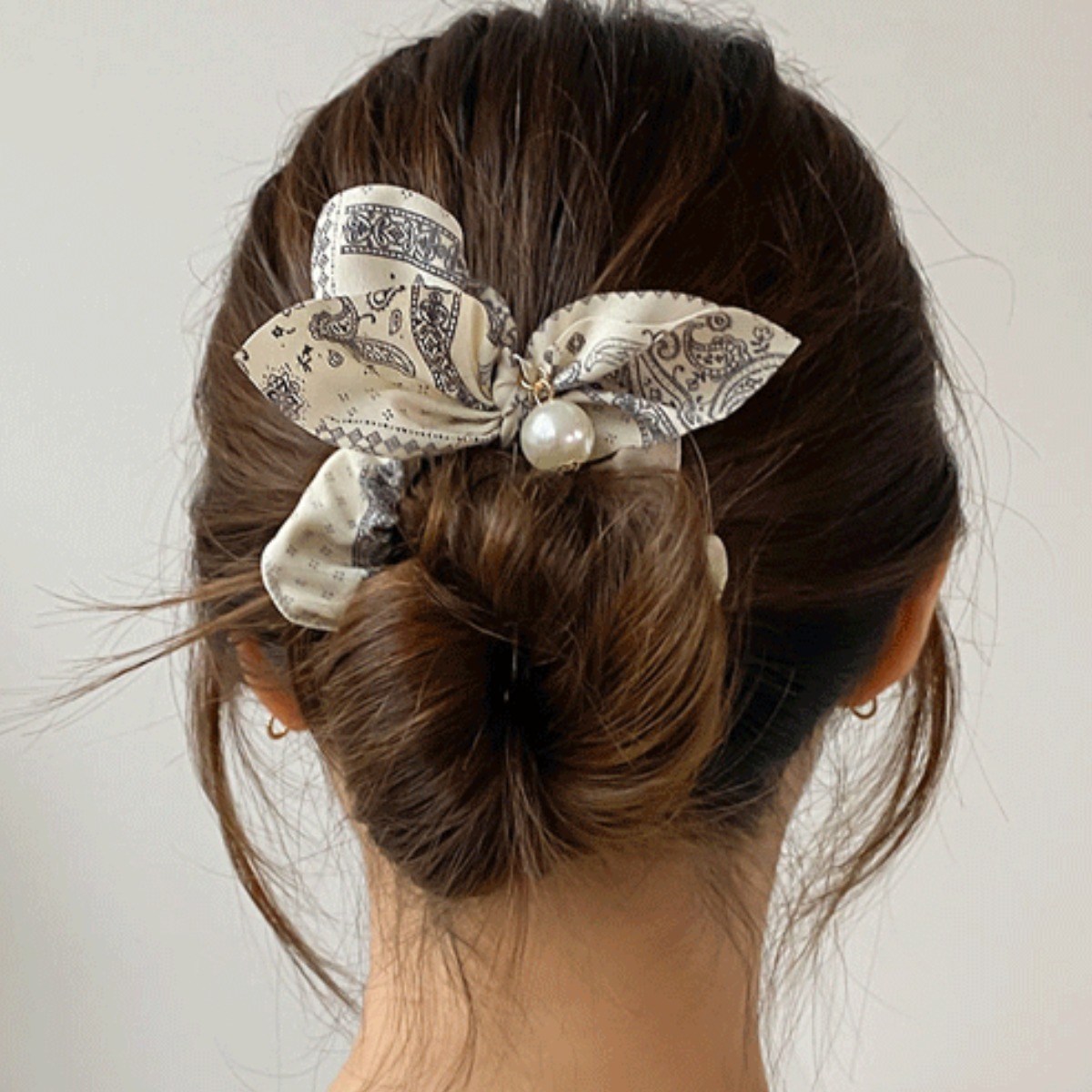 키메라제이 진주페이즐 헤어슈슈 스크런치 곱창 머리끈 4color 3,900원