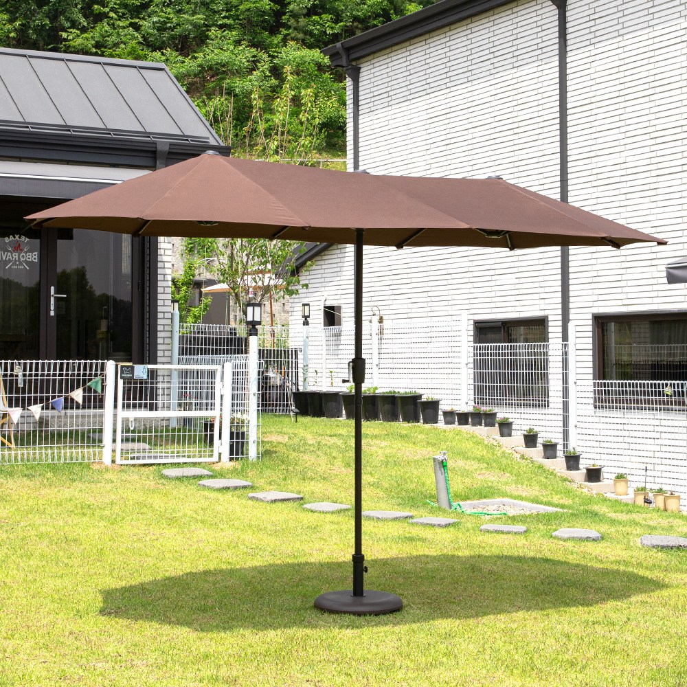 마켓 더블 파라솔 4000X2000 썬베이스 25KG 세트, 초코 140,900원