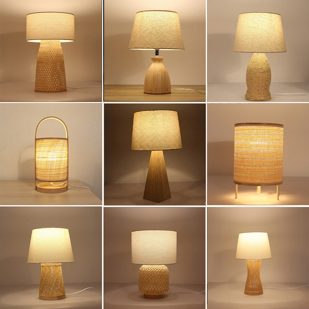 우드 무드등 단스탠드 침실 인테리어 조명 모래시계 테이블 스탠드 라탄 대나무 갓 조명 신혼부부 선물 수유조명, 격자벨 40,000원