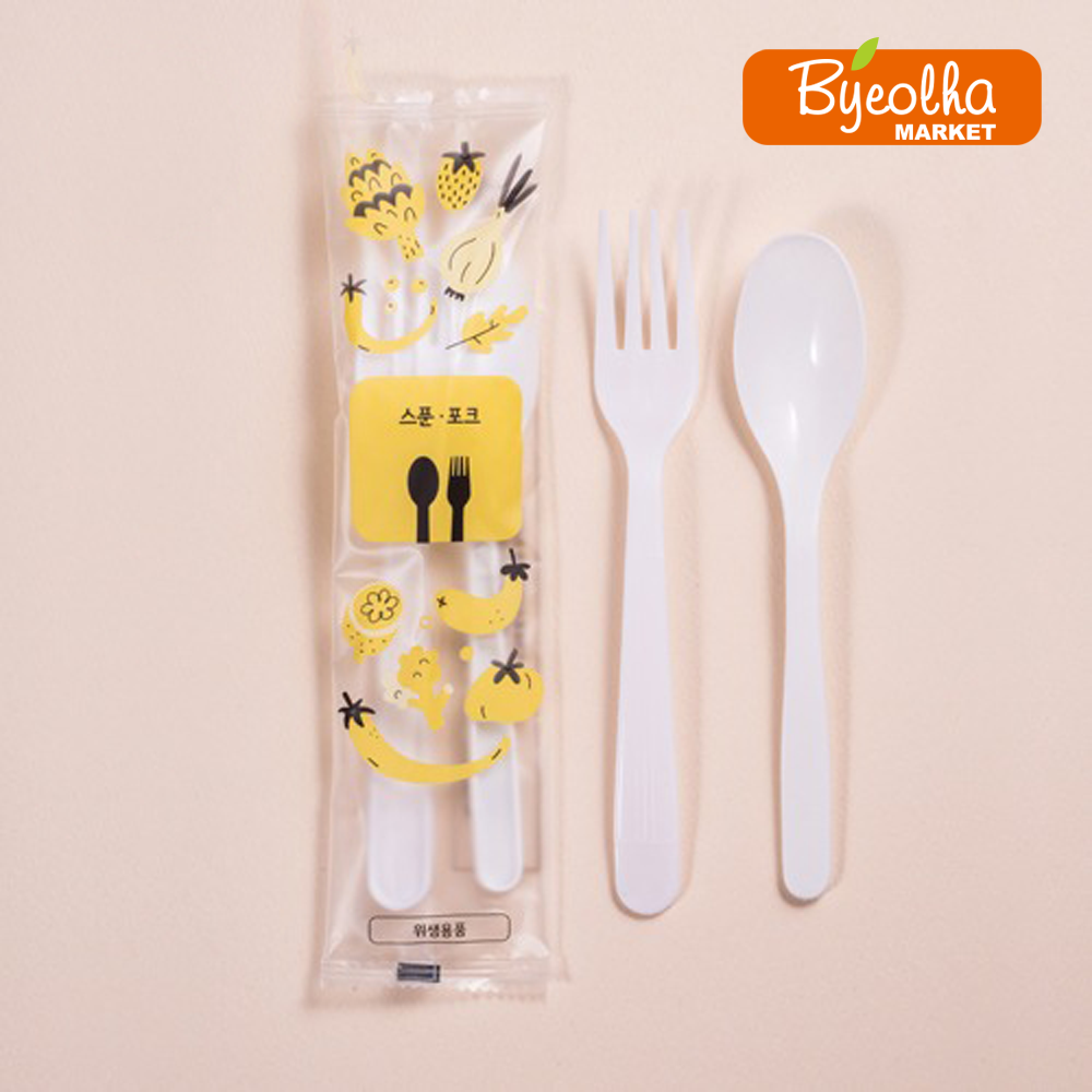 황금밥상 일회용 플라스틱 포크 스푼 수저세트 배달용 개별포장, 500개, 1세트 45,800원