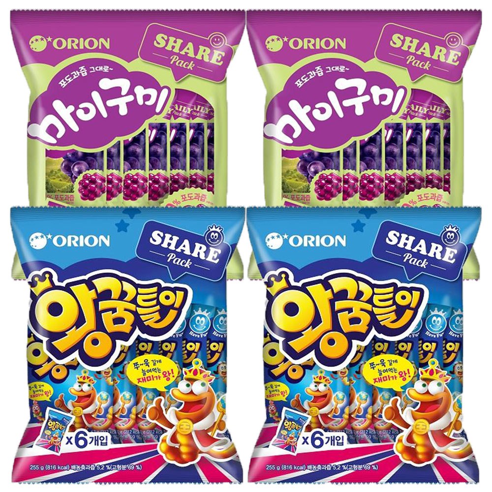 오리온 왕꿈틀이번들 마이구미포도번들, 2세트, 514g 17,500원
