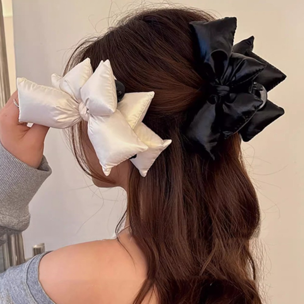 루시루루 버블쿠션 패딩리본 집게핀 올림머리 반머리 대왕 헤어집게핀, 현재가 9,900원