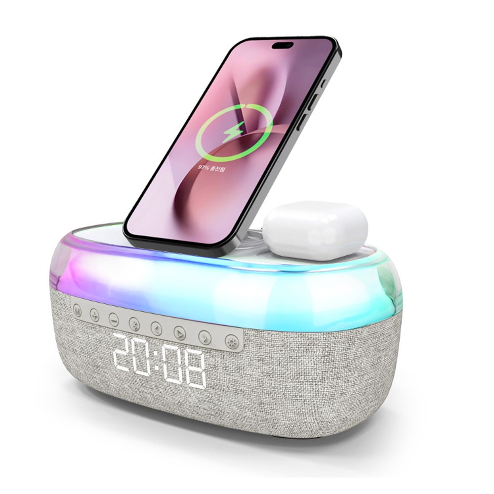 3in1 맥세이프 무선충전 블루투스 스피커 RGB 감성 조명 무드등 15W 고속충전 59,800원