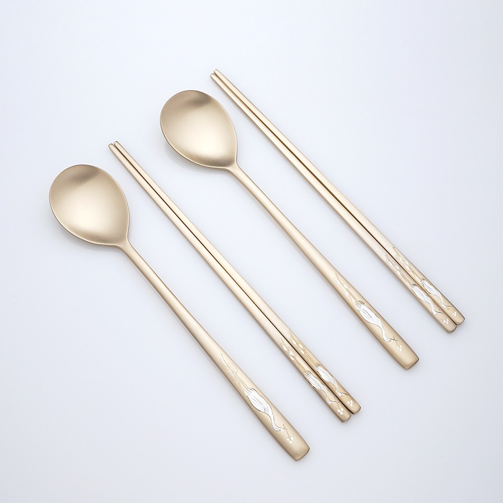 [한국도자기리빙] 리한 은상감 학 유기수저 2인세트, 1개 199,000원