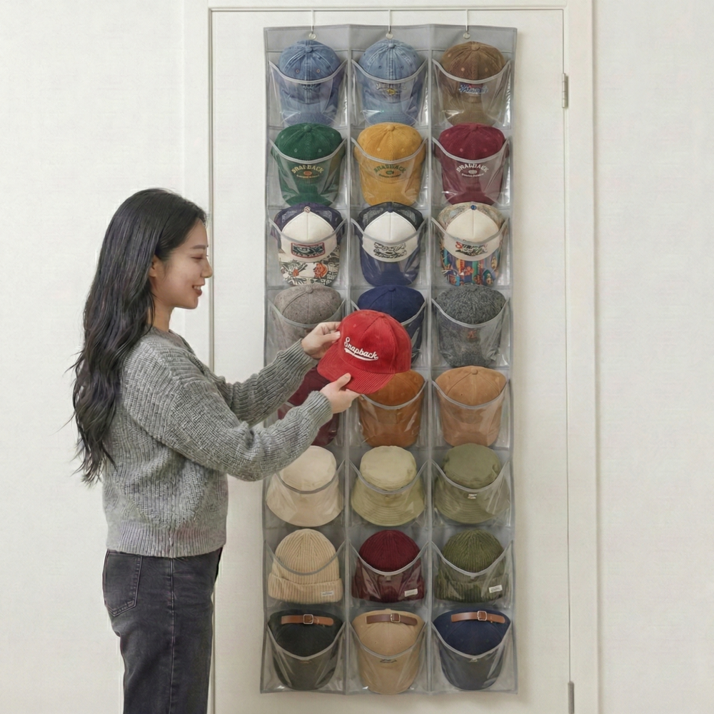 아르벤 공간 활용 다용도 수납 대용량 모자 정리함, 그레이, 1개 15,100원