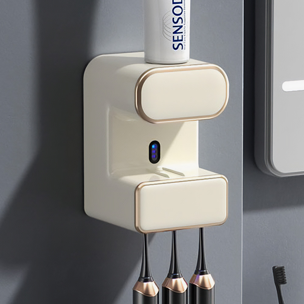 자동센서 치약 디스펜서 겸 UVC 칫솔살균기(아이보리), 상세 참조, 상세페이지 참조 38,000원