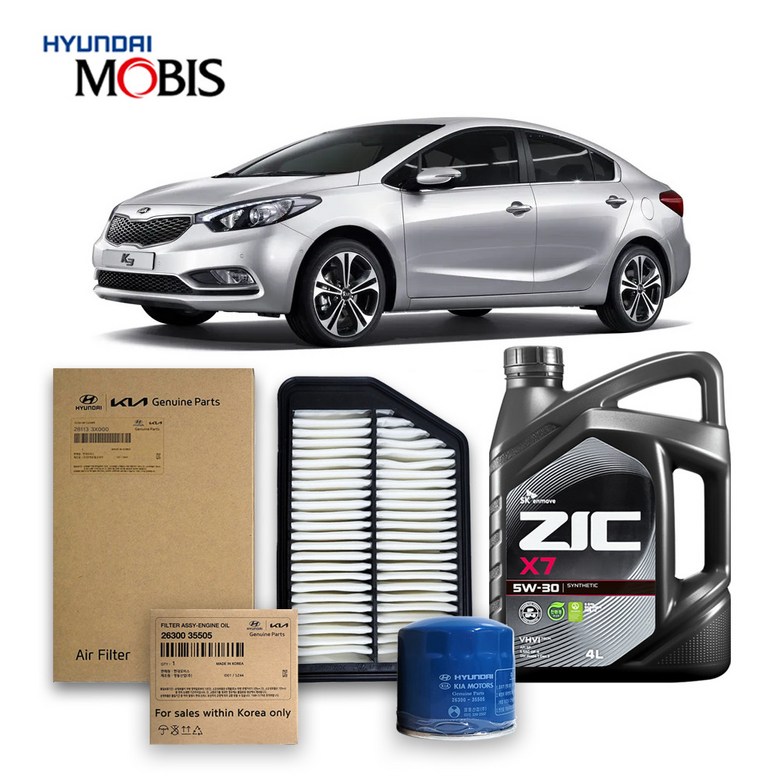 1세대 K3 YD (12-16년식) 1.6 가솔린 순정필터+지크오일 5W30 3종, 1개 60,180원