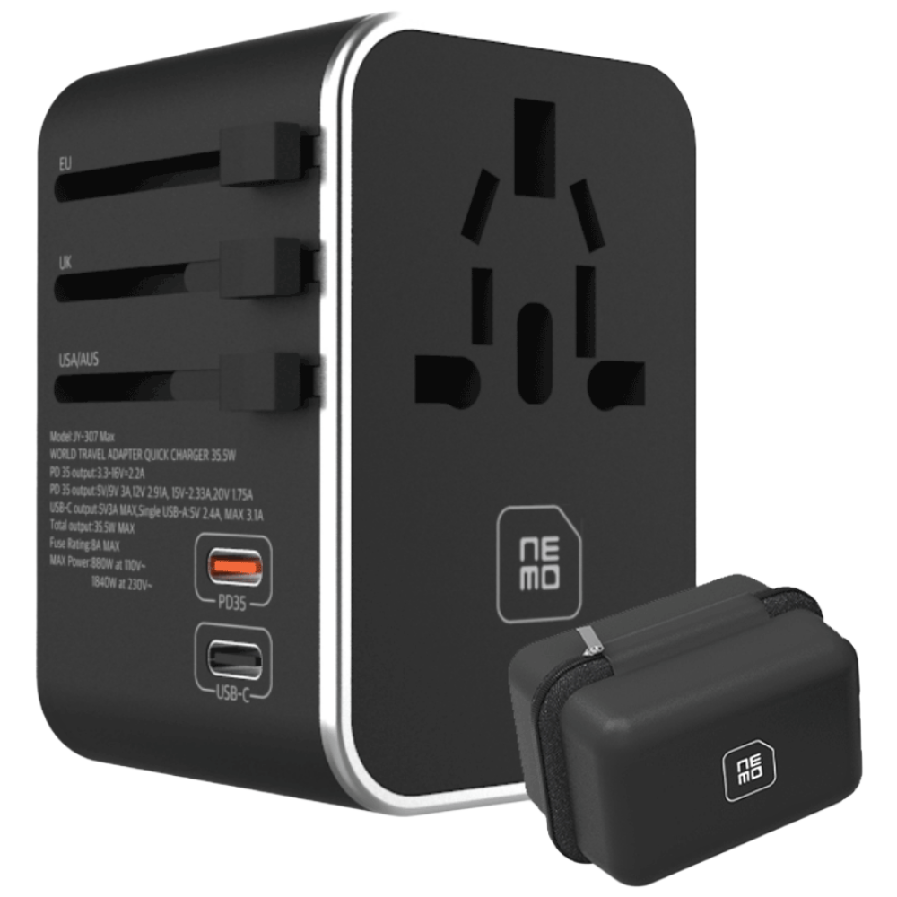 네모 PD35W 해외 여행용 멀티 어댑터 플러그 5포트 고속 충전 C타입, 1개, 단품, 블랙 15,800원