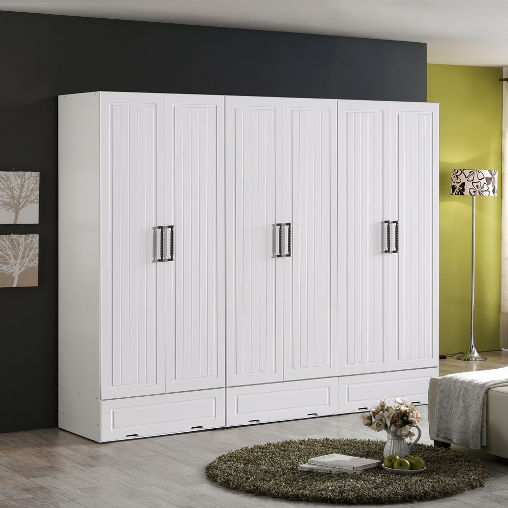 대도갤러리 키높이 레인 서랍형 2430mm 장롱 옷장 이불장 양복장 수납장, 화이트 359,900원