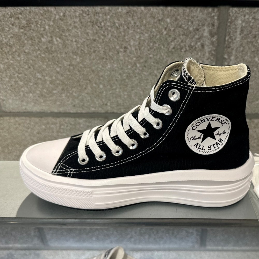 [백화점매장판] 컨버스 척테일러 올스타 무브 하이 팬텀블랙 568497C  키높이 운동화 스니커즈 남녀공용 +베어긱스 신발끈 87,900원