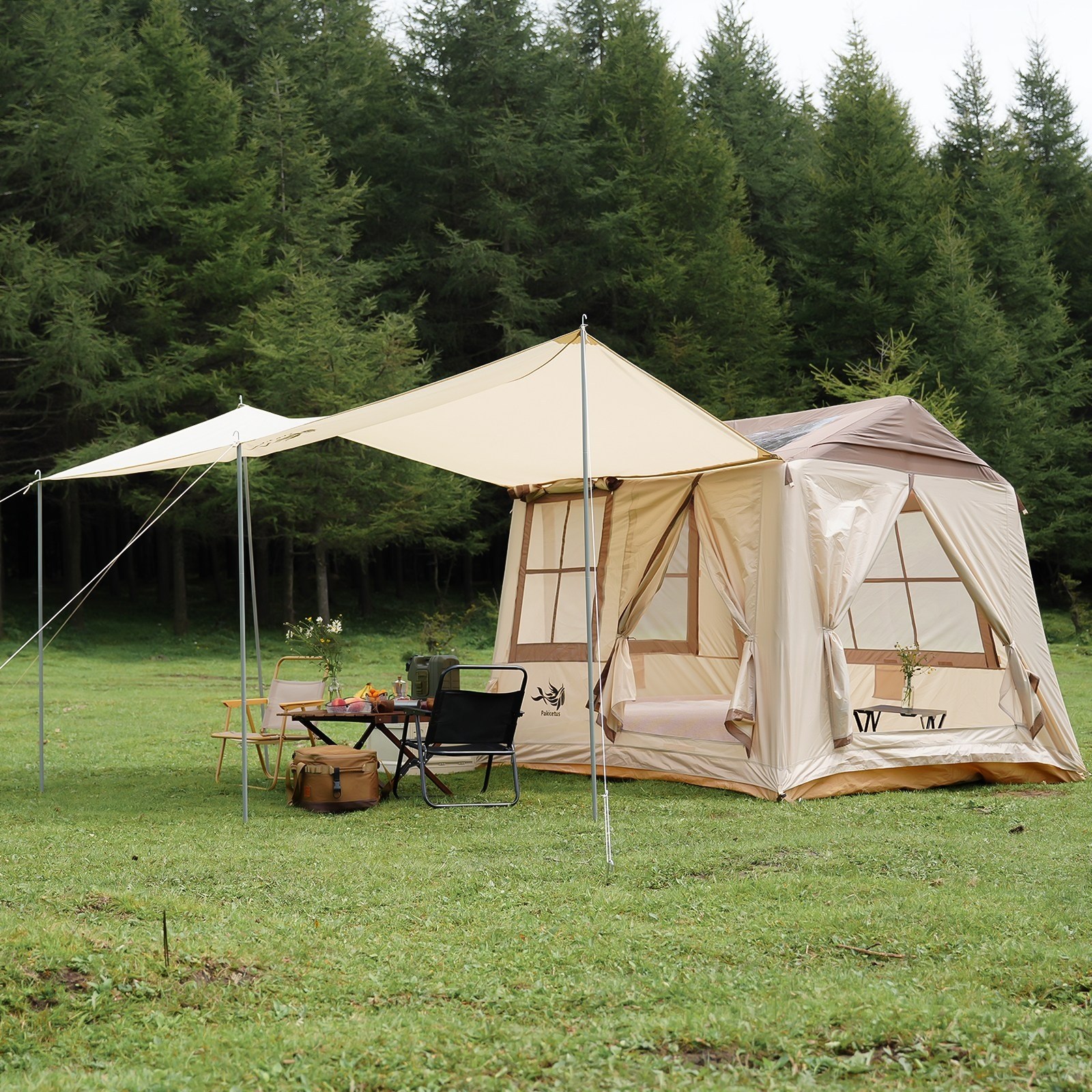 풍선 텐트, 용 즉석 캠핑 텐트 하우스, 파크 캠핑 텐트, 이지 셋업 가족 텐트 4계절 메쉬 윈도우로 캠핑할 수 있는 풍선 텐트 야외 레저, 피크닉, 모임 및 기타 활동에, 카키, 3-5 180,200원