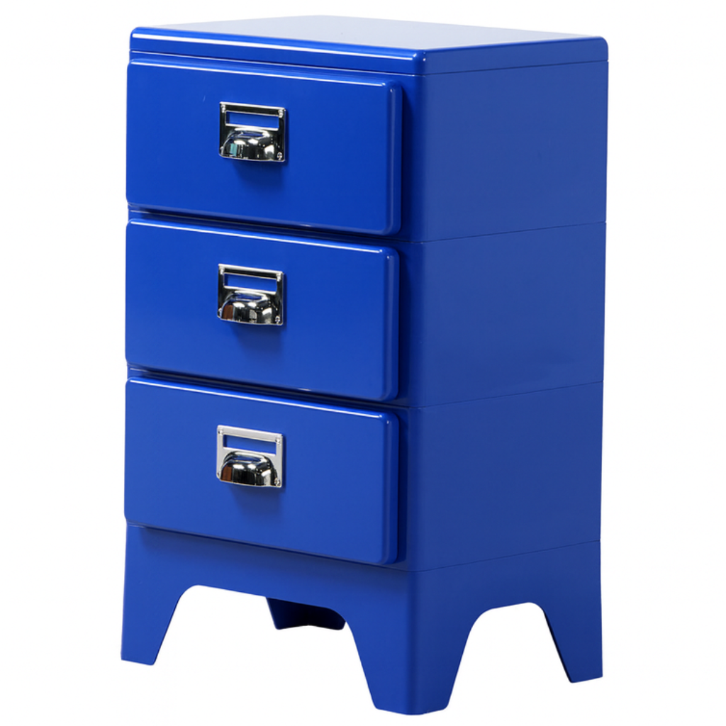 피트 미드센츄리 틈새 미니 플라스틱 레트로 빈티지 캐비넷 서랍장 수납장, 3단, 블루 78,000원