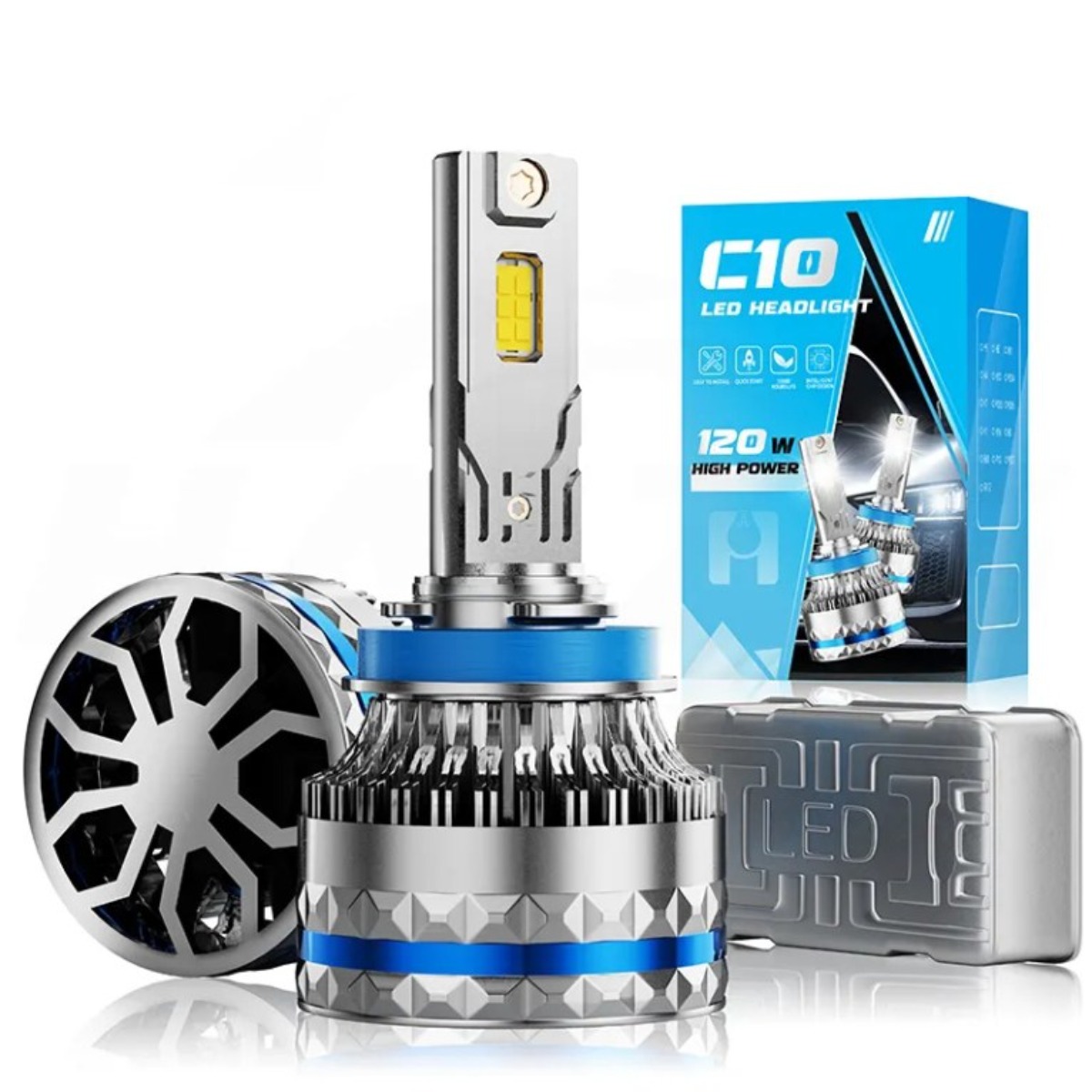 H7 LED 20000루멘 할로겐용 LED램프 전조등 수입차 에러프리 화물차 대형차 12V/24V 저소음 극강밝기, 2개, H7 42,800원