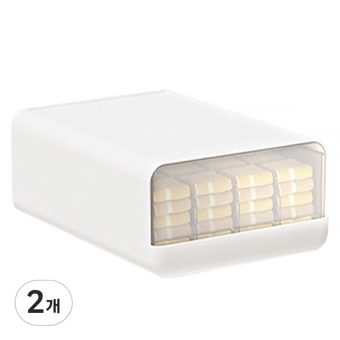 데미무드 이클립 적층식 칸칸이 서랍형 속옷정리함 1칸, 반투명 화이트, 2개 21,300원