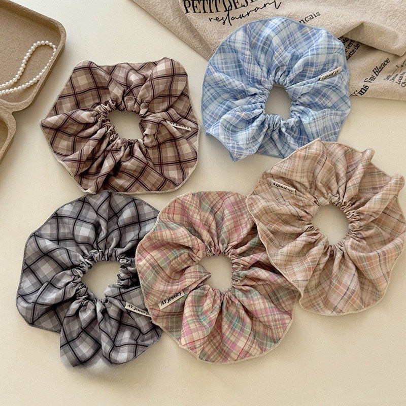 내추럴핏 감성 체크 곱창밴드 부드럽고 편한 체크무늬 머리끈 13,920원