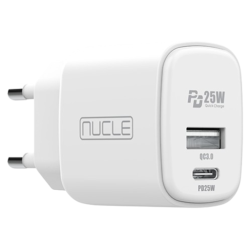 뉴클 PD 25W C타입 + USB-A타입 2포트 PPS 초고속 충전기, 화이트, 1개 6,900원
