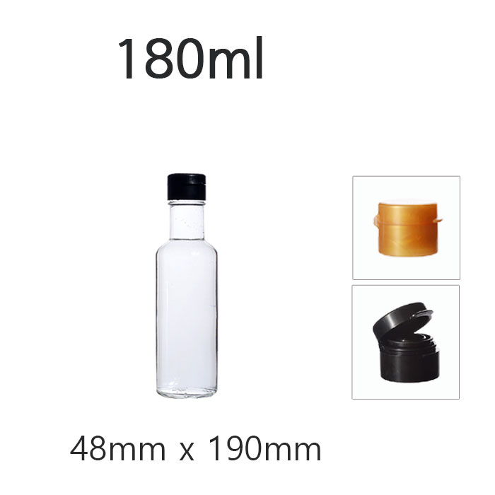 HHmall 유리병(투명원형오일병) 180ml (한박스구매시 수축필름제공) 1,050원