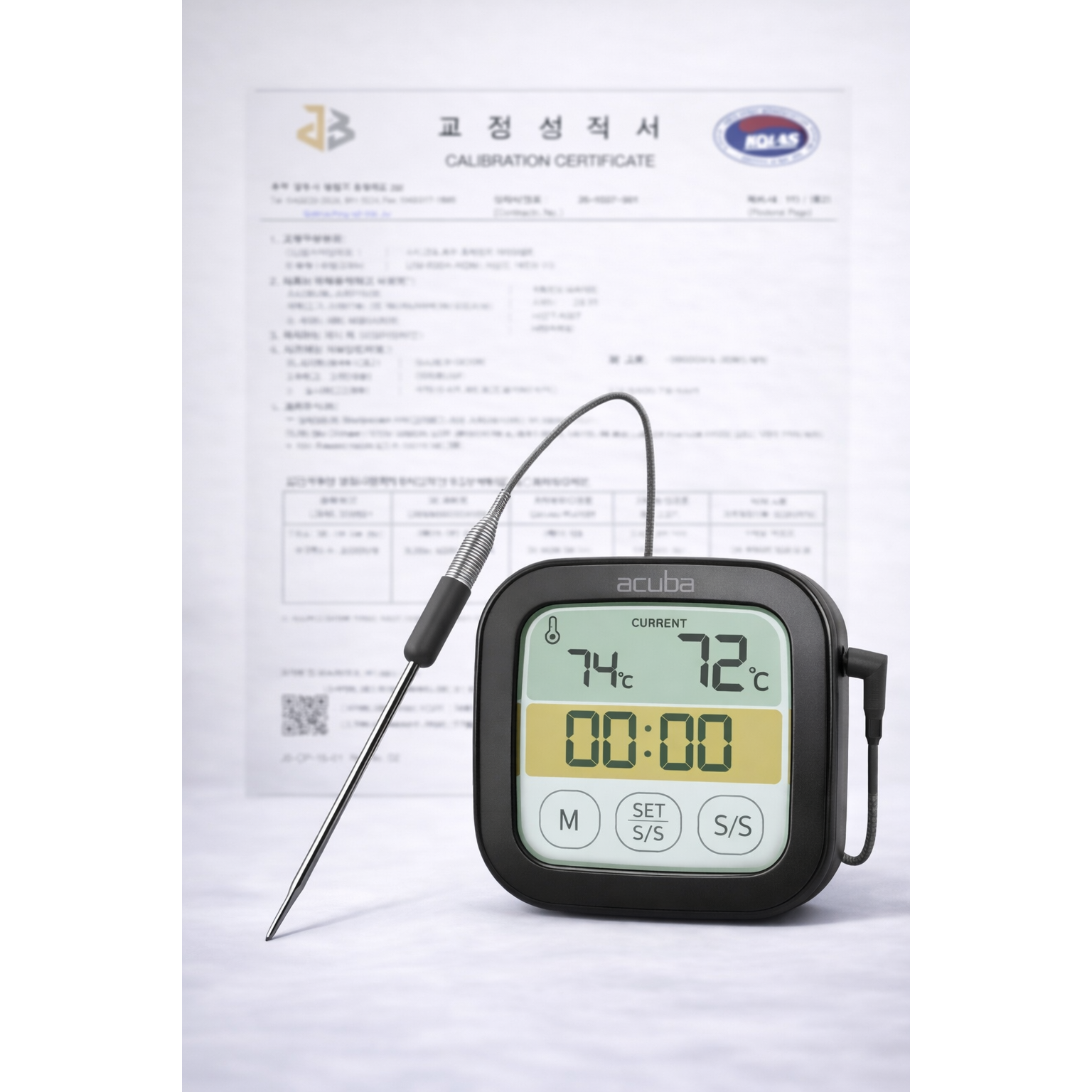 오븐온도계 검교정 해썹 표준 온도계 교정성적서+필증포함 프로브형 고온오븐온도계 HACCP온도계, 기본, 1개 125,000원