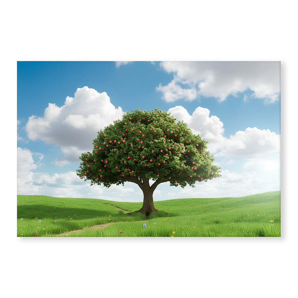 네모아트 사과 나무 그림 돈들어오는 풍수 인테리어 캔버스 액자, 사과나무 캔버스액자 19,800원