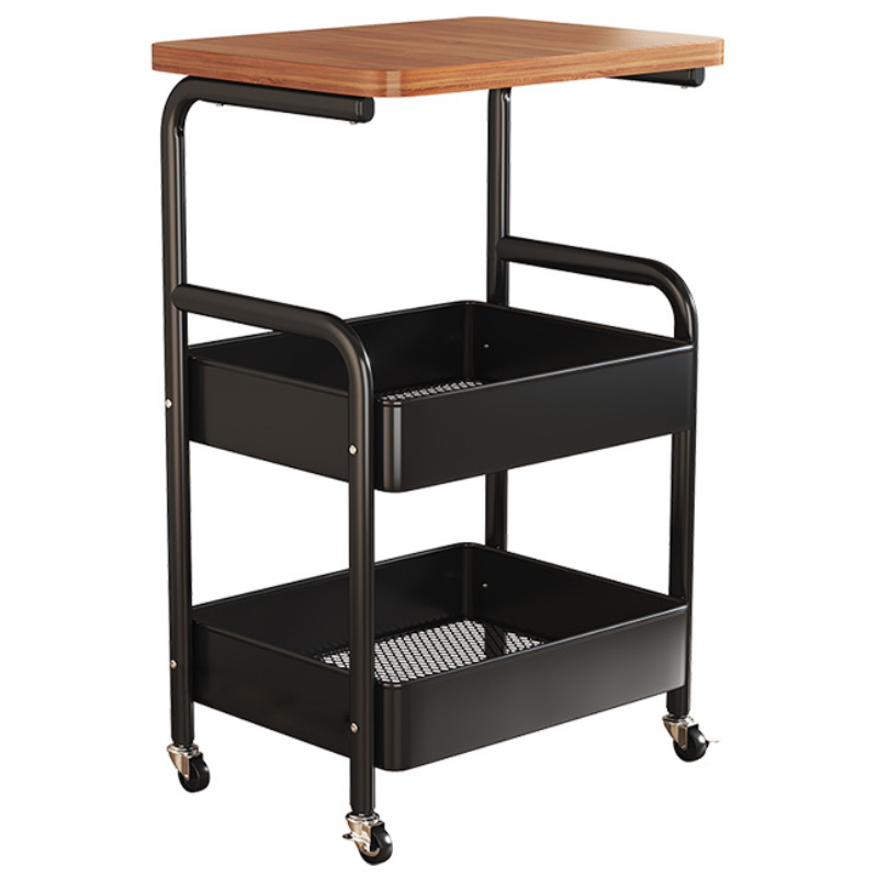 Equator 트롤리 철제 3단 360도 회전 카트 이동식 선반 이동식 수납 트롤리 튼튼한 철제 다용도 선반, 블랙, 3단 24,800원