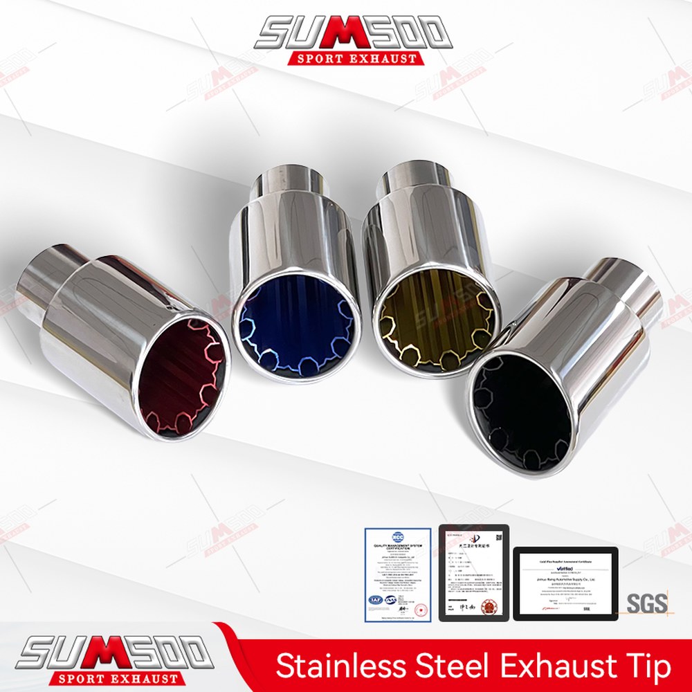 실버 레드 스틸 배기 머플러 개 장식 SUMSOO 시스템 블루 스테인리스 골드 팁 도금 1 새로운 범용 자동차 디자인 71,600원