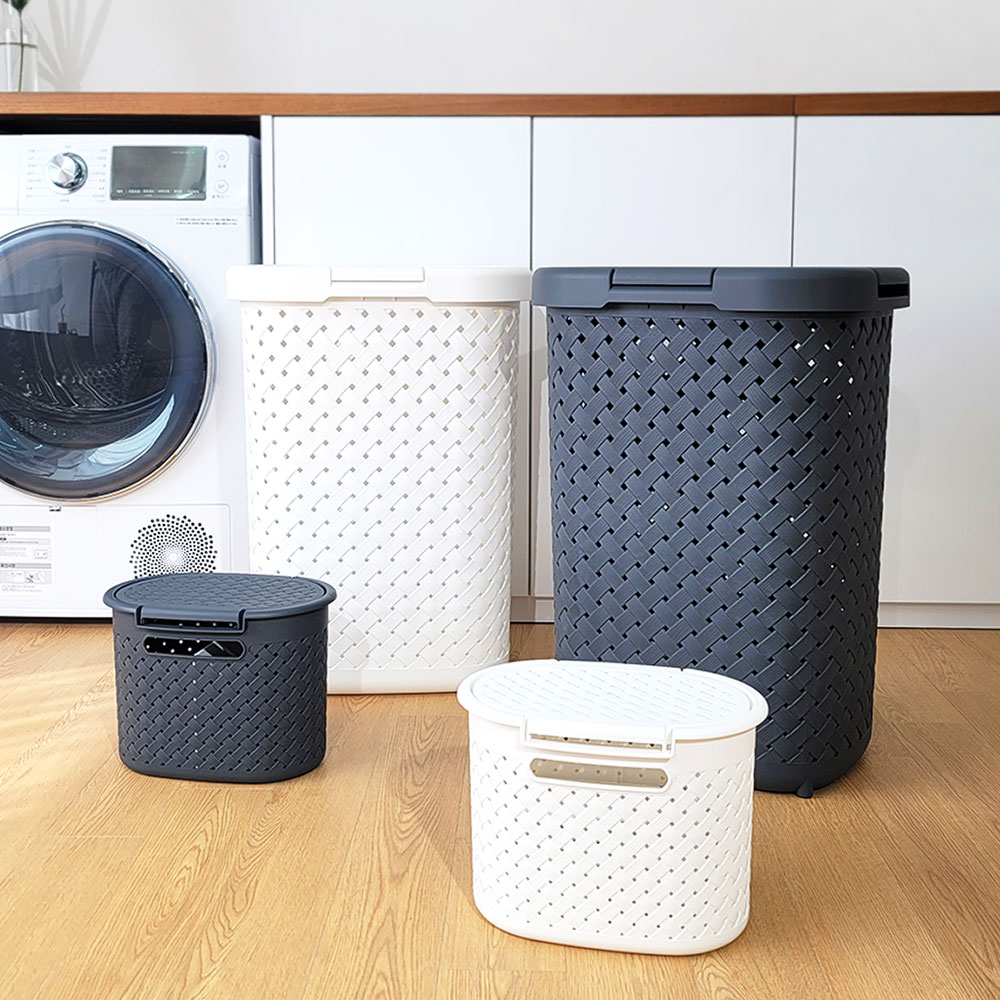 채널앤 모던 라탄감성 대용량 빨래바구니 세탁바구니 62L+미니바구니, 화이트 38,500원