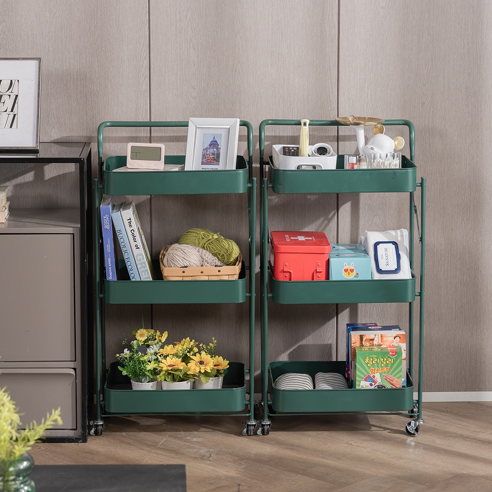 까사마루 3단 접이식 트롤리 1+1세트, 그린 29,900원