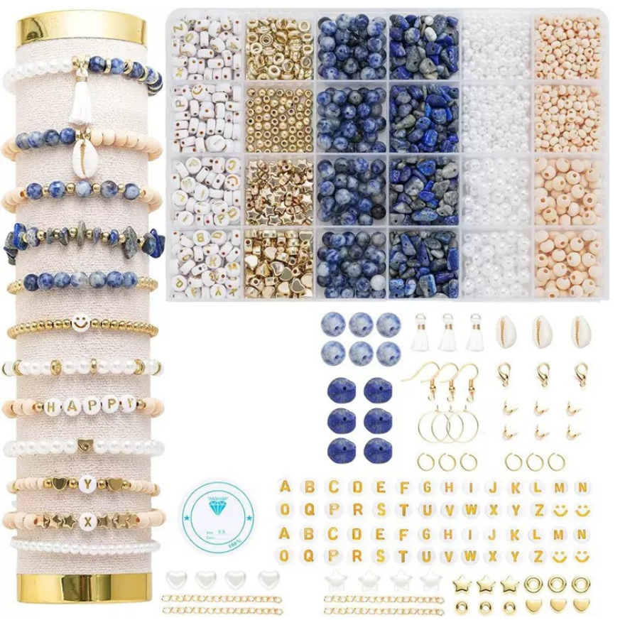 비큐리어스 천연석 올인원 쥬얼리 DIY 키트, 1개, 마린블루 23,800원