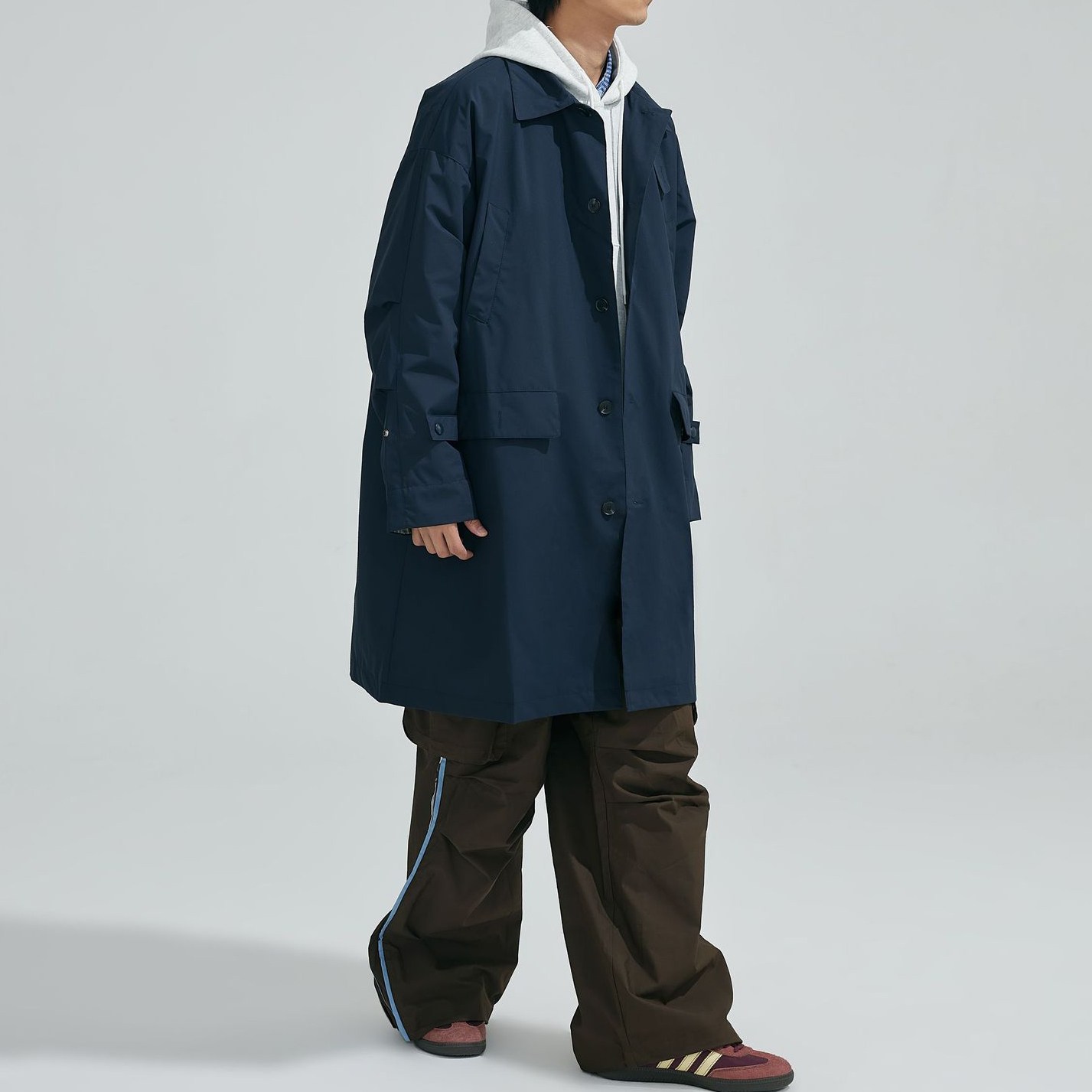 킹앤조이 스탠다드 카라 트렌치코트 배색 루카스 하프 자켓 94,800원