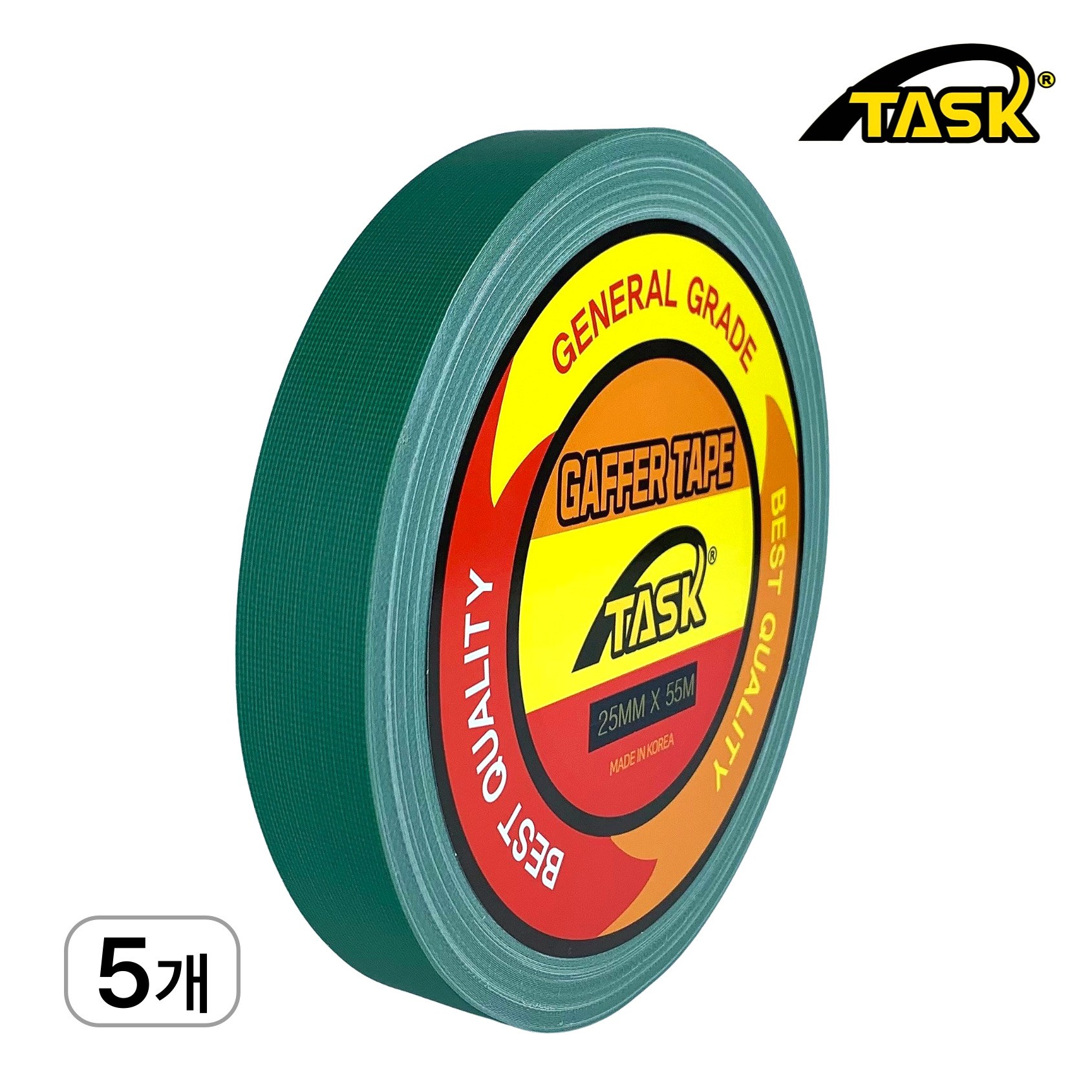 테스크 수출용(국내산) 개퍼테이프 무광 면테이프 25MM X 55M, MATT DARK GREEN 37,500원