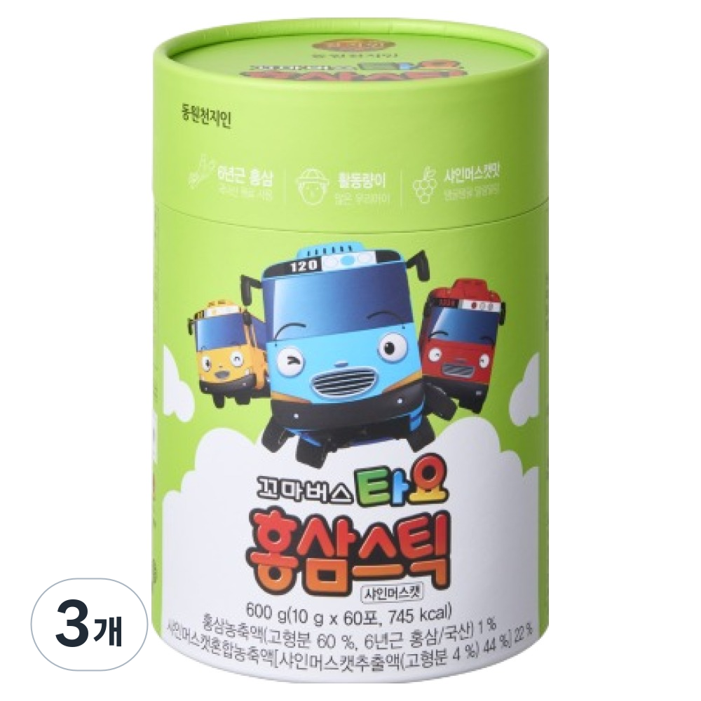 천지인 꼬마버스타요 홍삼스틱 샤인머스캣 92,900원