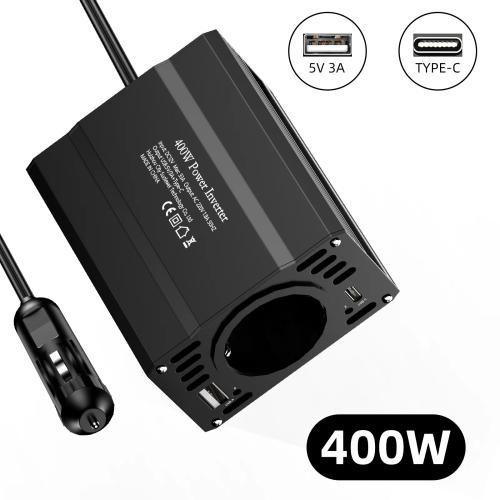 차량용 12V 220V 인버터 400W/500W 자동차 DC - AC 변환기, 3USB 2.0 및 1USB QC3.0 유럽 표준 소켓 28,010원