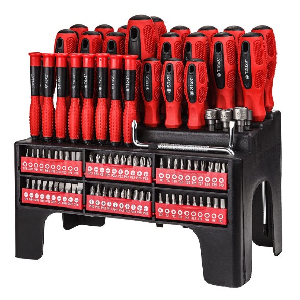 정밀 드라이버 세트 100 in 1 십자 일자 안경 시계 별 나사 복스알 수공구 절단도구, 1개 49,880원