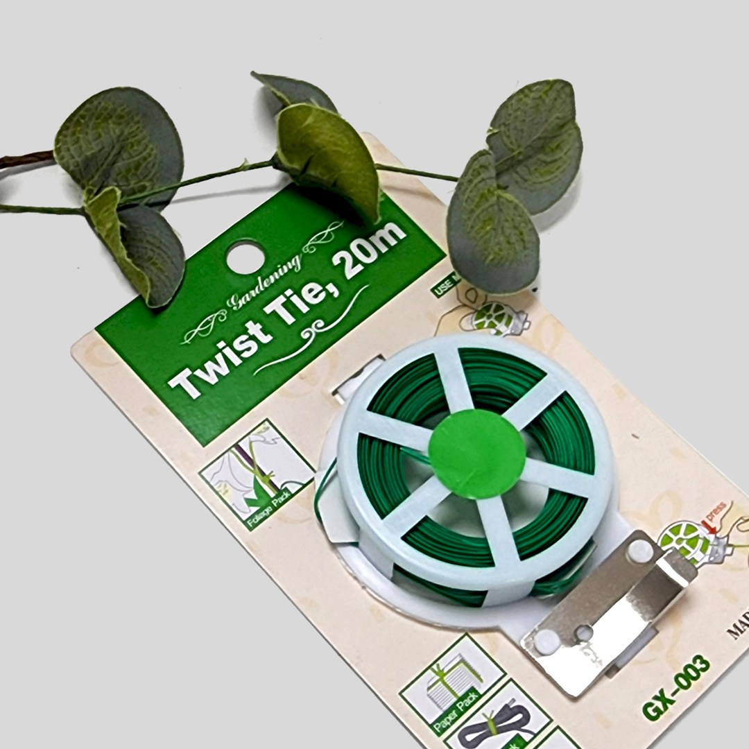 잘라쓰는 식물 고정끈 원예용 트위스트 타이 롤형 20M 케이블 식물지지끈 식물고정끈 빵끈 원예타이 철사끈 2,500원