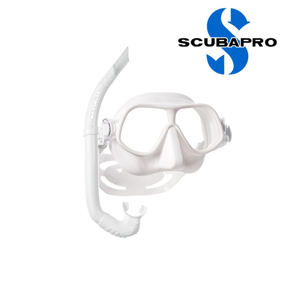 스쿠버프로 스노클링 세트 스틸 콤프 마스크 애프니아 스노클 프리다이빙 스노클링, 화이트 140,000원