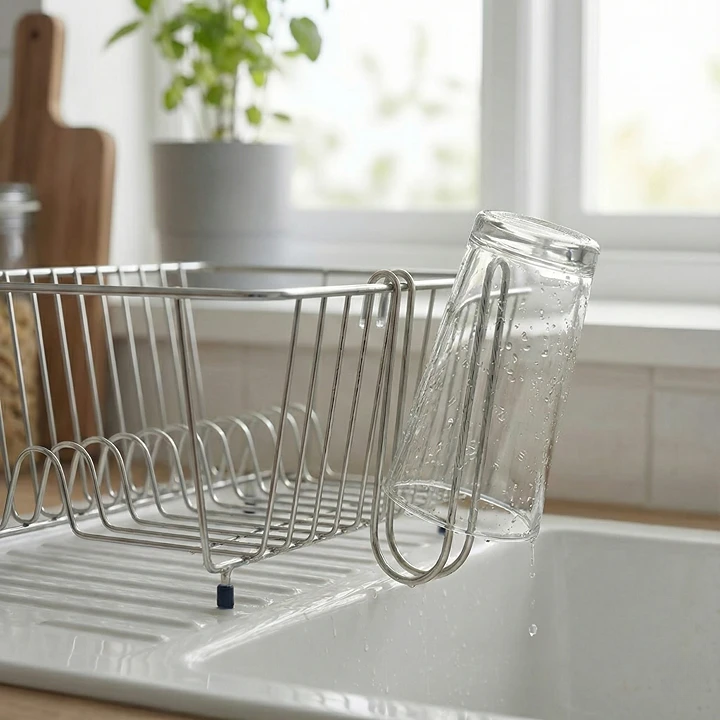 람스홈 스테인레스 싱크대 컵 거치대 후크형, 실버, 1개 3,960원