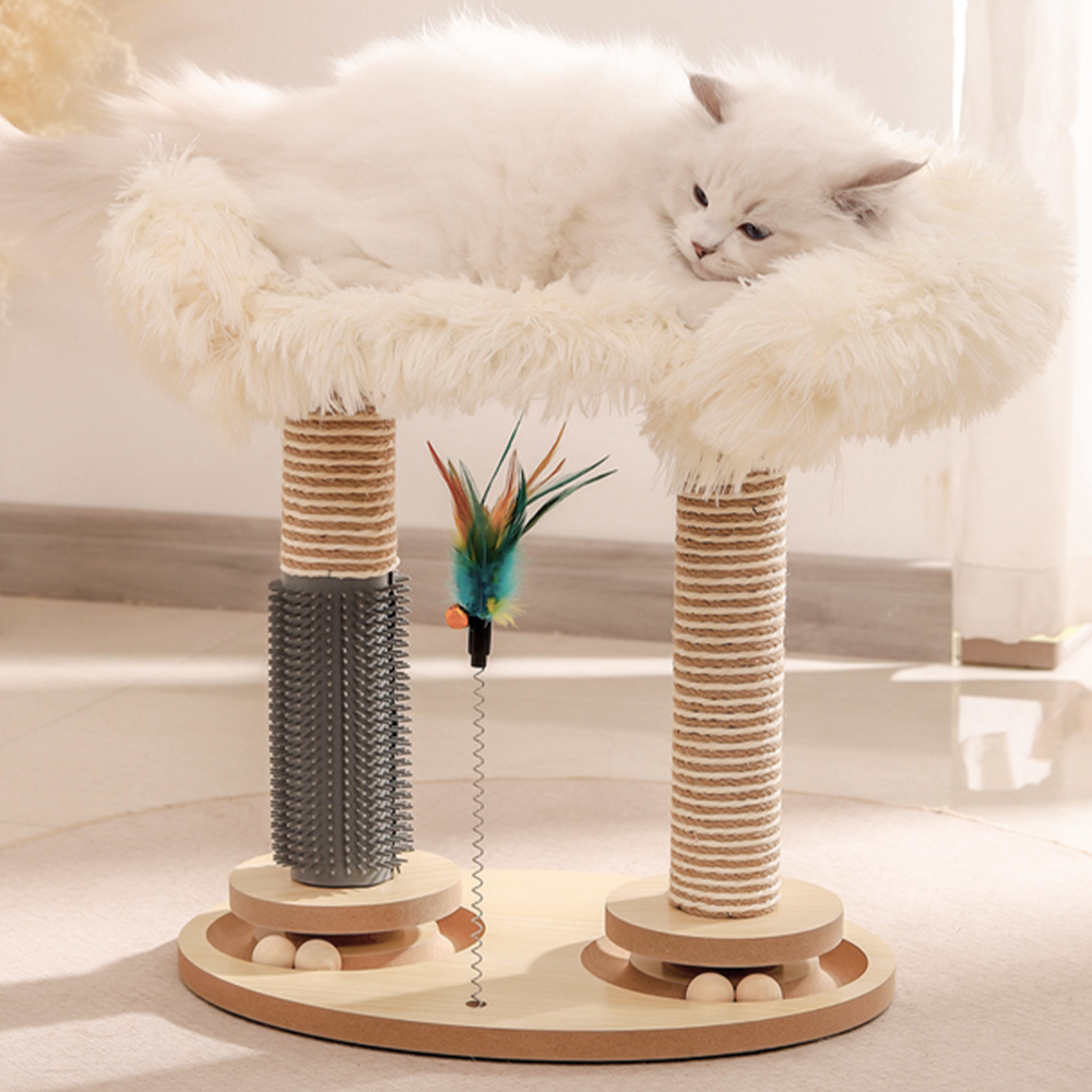파파펫 고양이 스크래쳐 수직 기둥형 장난감 방석 미니 캣타워 먼치킨 캣폴, 화이트, 1개 33,500원