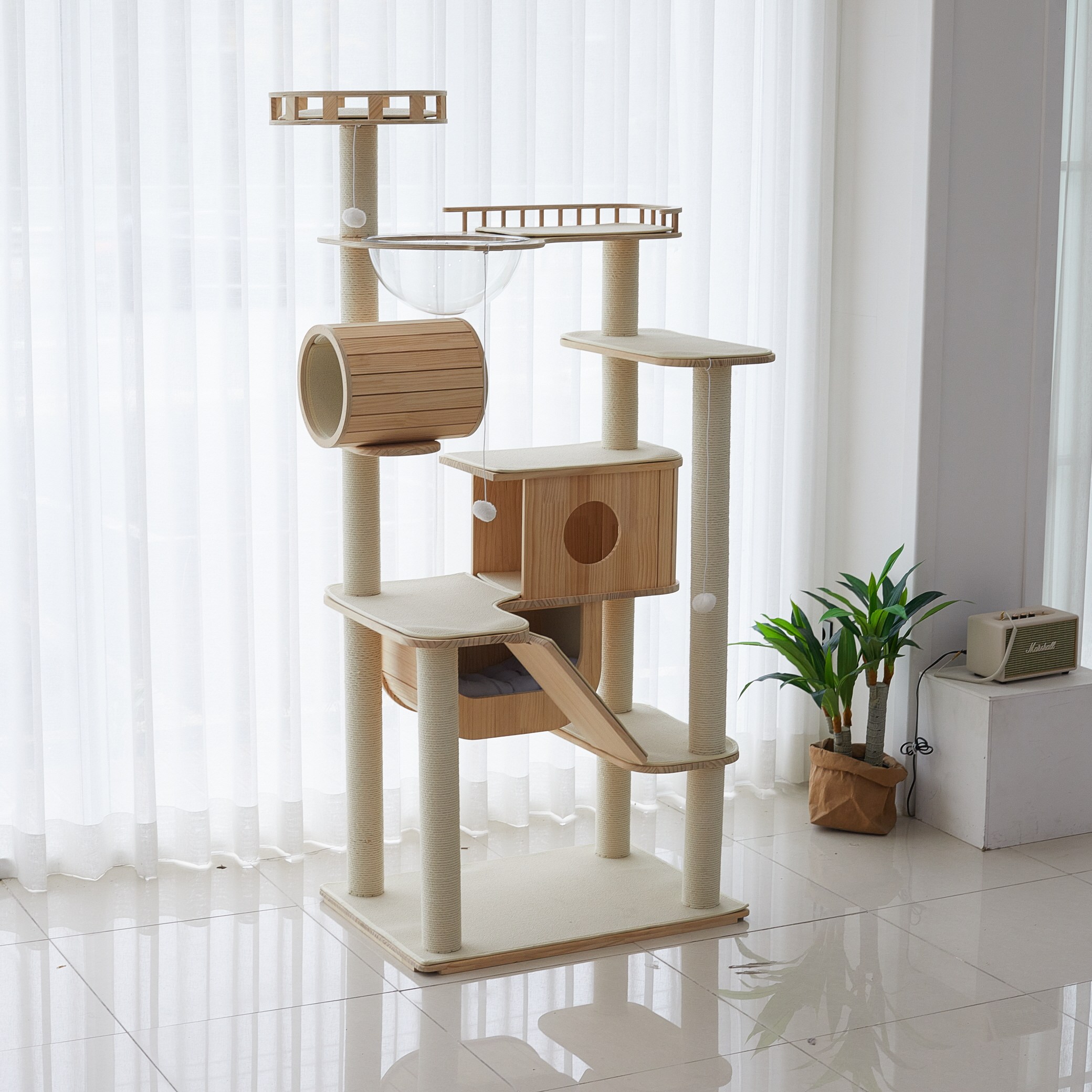 가르르 원목 고양이 캣타워 캣폴 갤럭시 캣타워, 1개, 브라운 393,000원