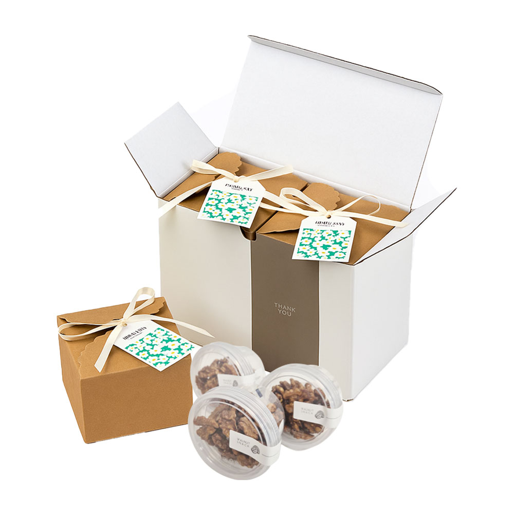 호두정과 호두강정 답례품 단체선물 세트 감사스티커 무료 제공, 크라프트 행택, 4개 21,800원