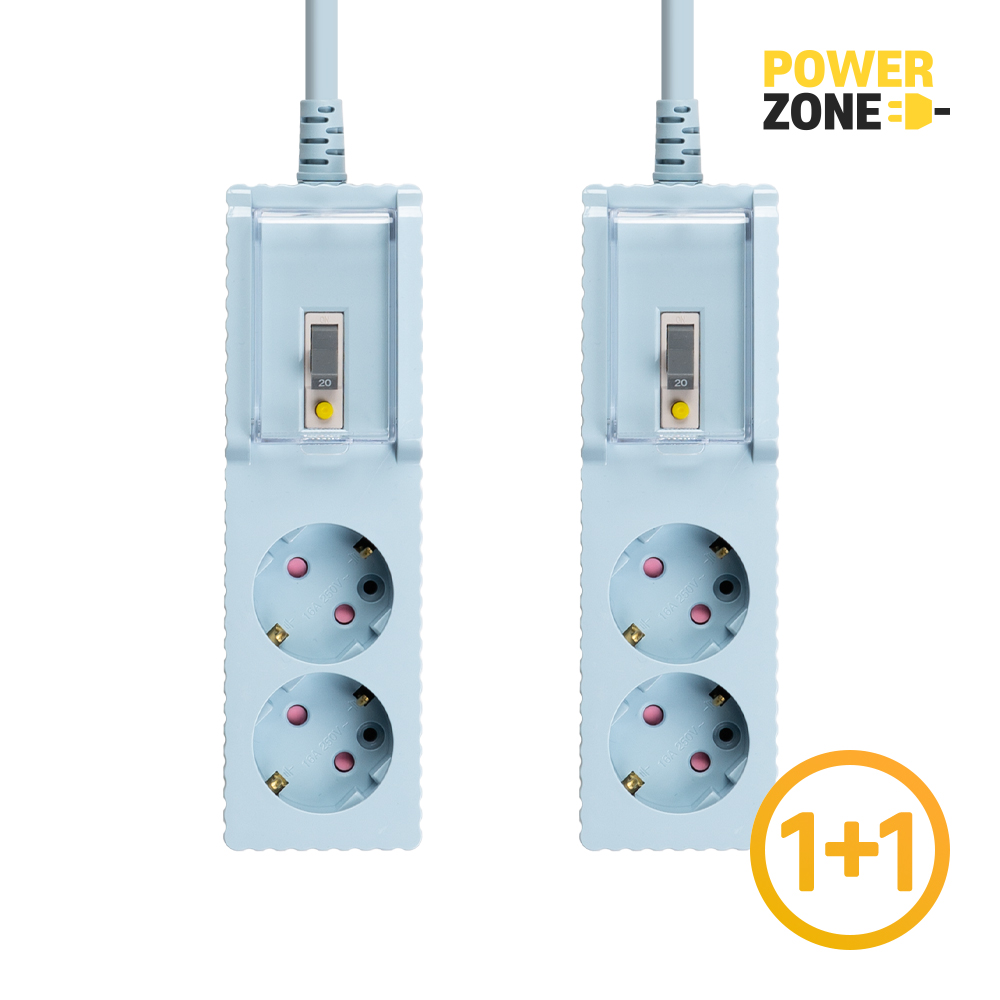 1+1 파워존 웨이브 4000W 고용량 누전차단 멀티탭 2구 50cm 1.5m 3m 5m 7m 46,800원