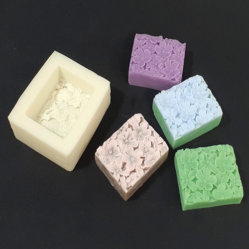 수제몰드 - 벚꽃 플라워 사각 1구 , 실리콘몰드 캔들 비누 석고 데코 16,000원