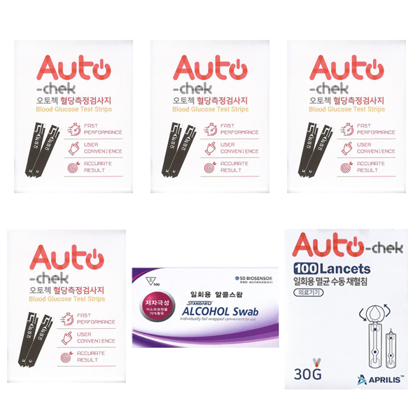 아이센스 오토첵 혈당검사지스트립 세트(시험지 200매+침 100개+솜 100매) elevee 60,000원