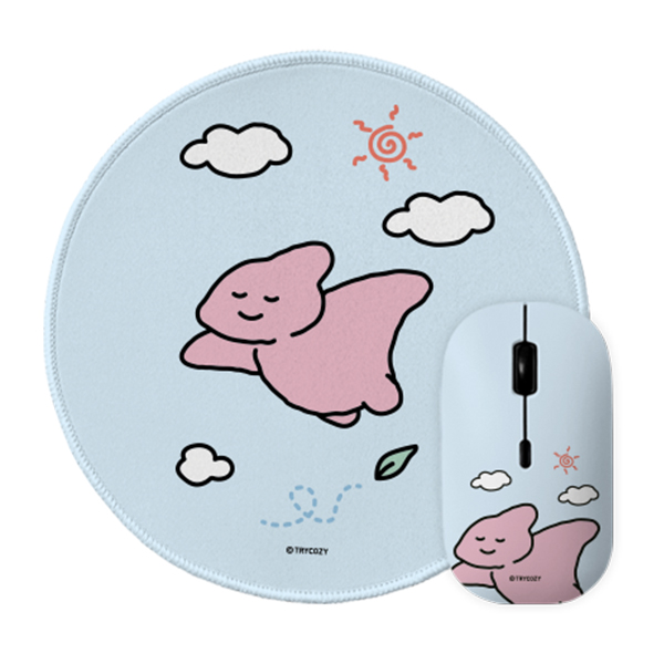 귀여운 공룡 디자인 논슬립 마우스패드 +블루투스 저소음 무선 마우스 세트 24,800원