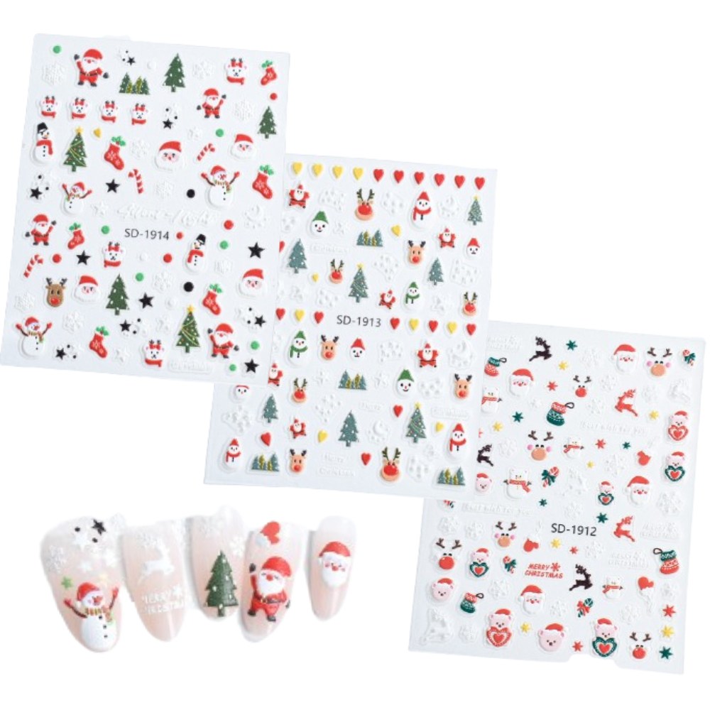 바이유즈 크리스마스 산타트리 네일스티커 7,400원