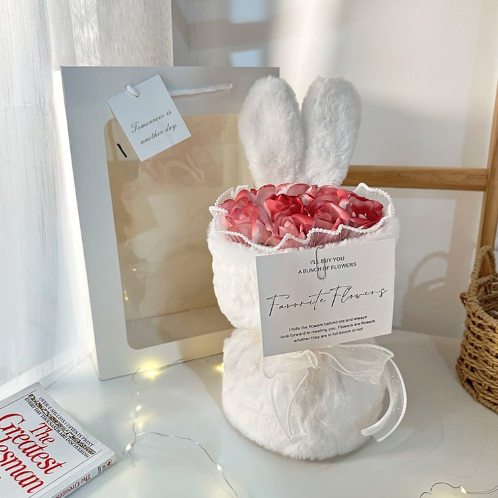 유니팡 귀여운 토끼 모양 비누 장미 꽃다발 15,900원