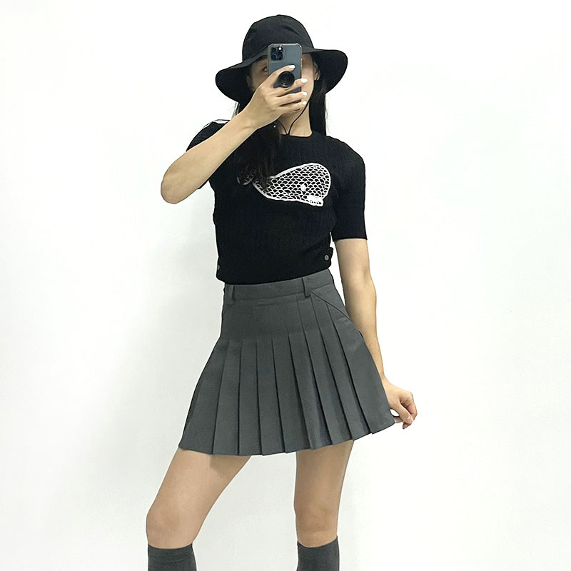 투솜 여성골프스커트 라벨 주름 스커트 여자골프스커트 59,800원