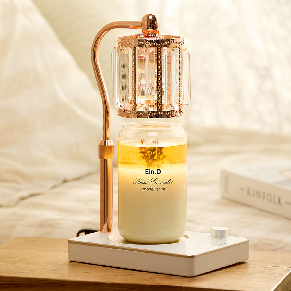 캔들백화점 실내방향 숙면에 도움이 되는 라벤더 에센셜 아로마 캔들+엘사 캔들워머 세트, 엘사(로즈골드 화이트)+리얼 라벤더 캔들460g세트 58,330원